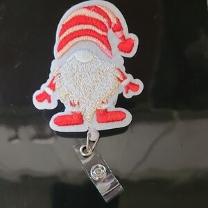 Festive Gnome Retractable Badge Holder NEW